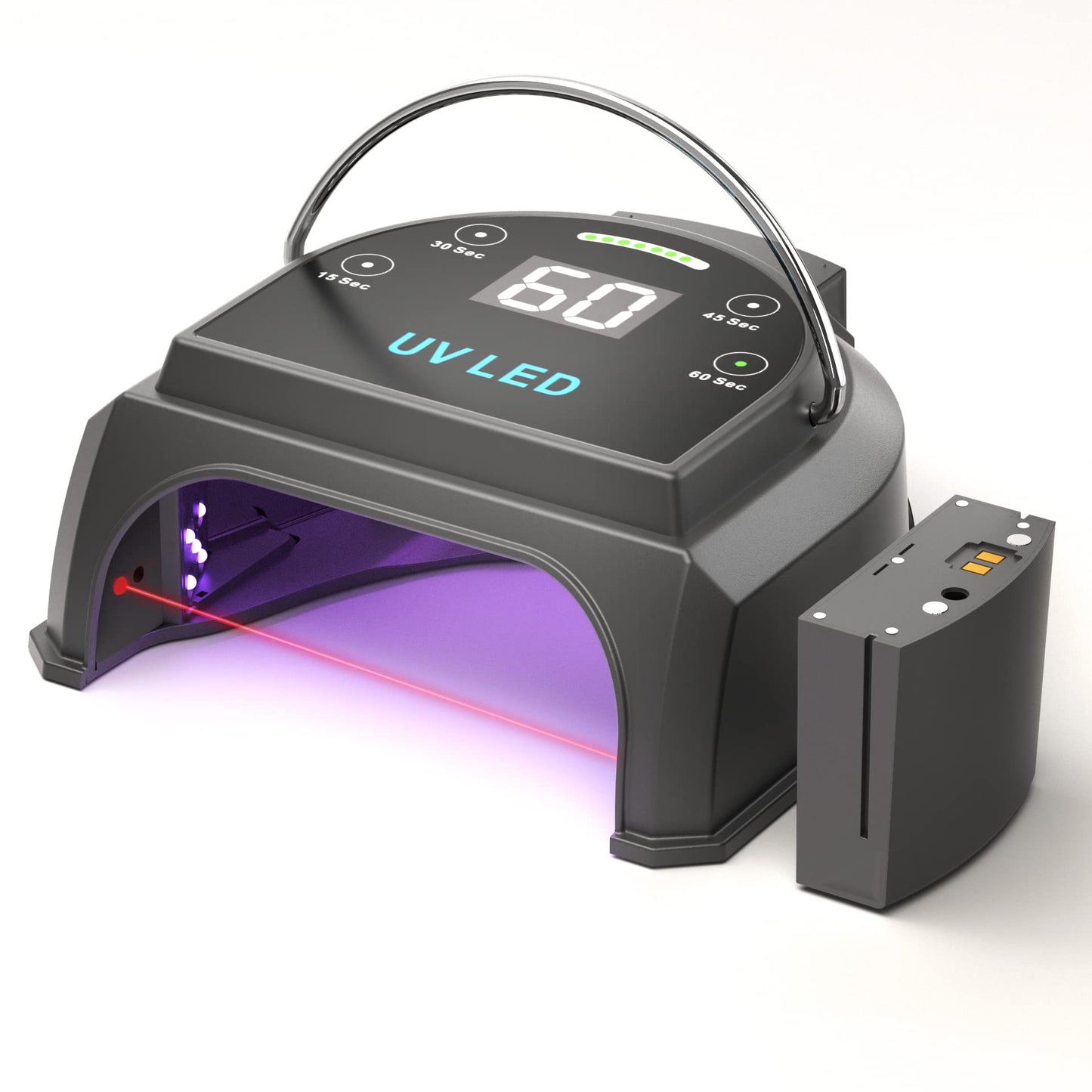 80W Professional Cordless UV LED Nail Lamp, UV Lights for Nails with 45 Beads and Rechargeable Battery, Portable LED Gel Nail Curing Dryer, Nail Polish Machine for Salon or Home, White
