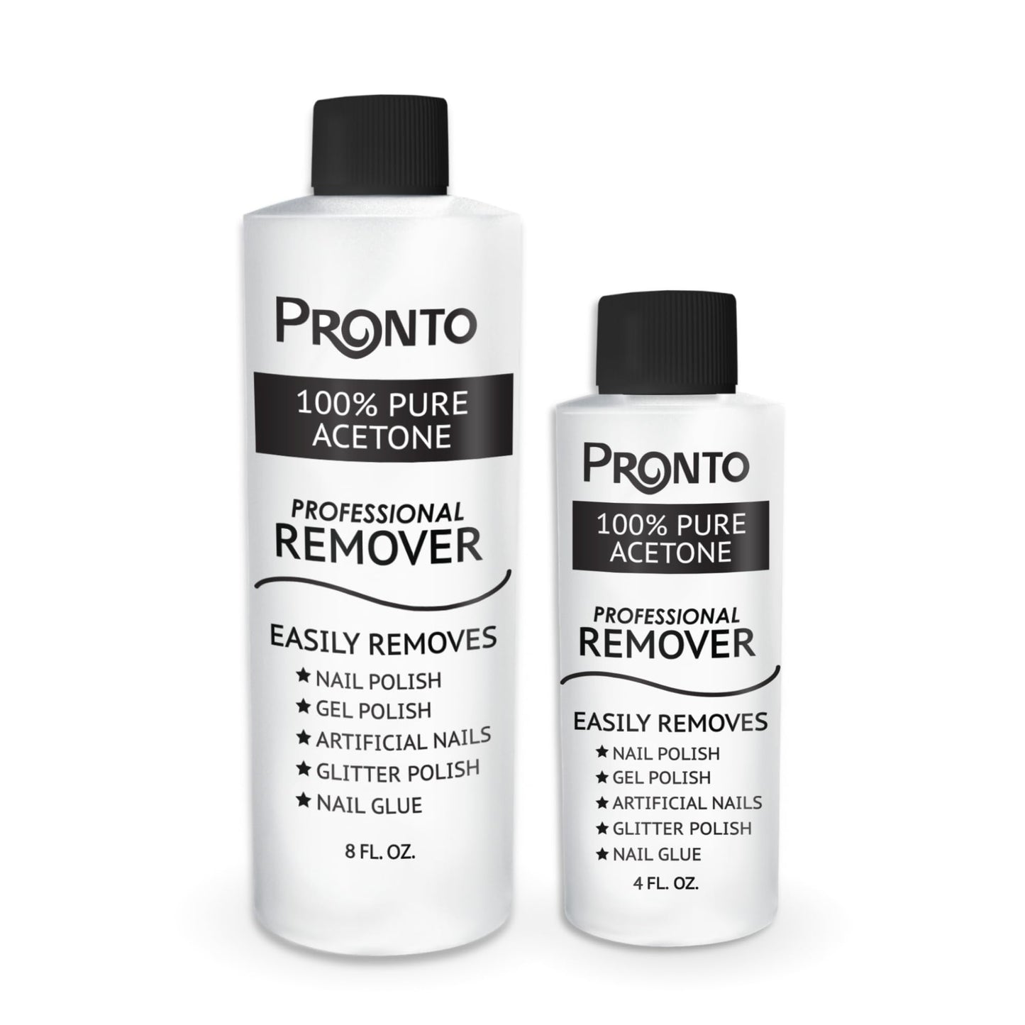 Pronto 100% Pure Acetone - Quick, Professional Nail Polish Remover - For Natural, Gel, Acrylic, Sculptured Nails (8 FL. OZ.)
