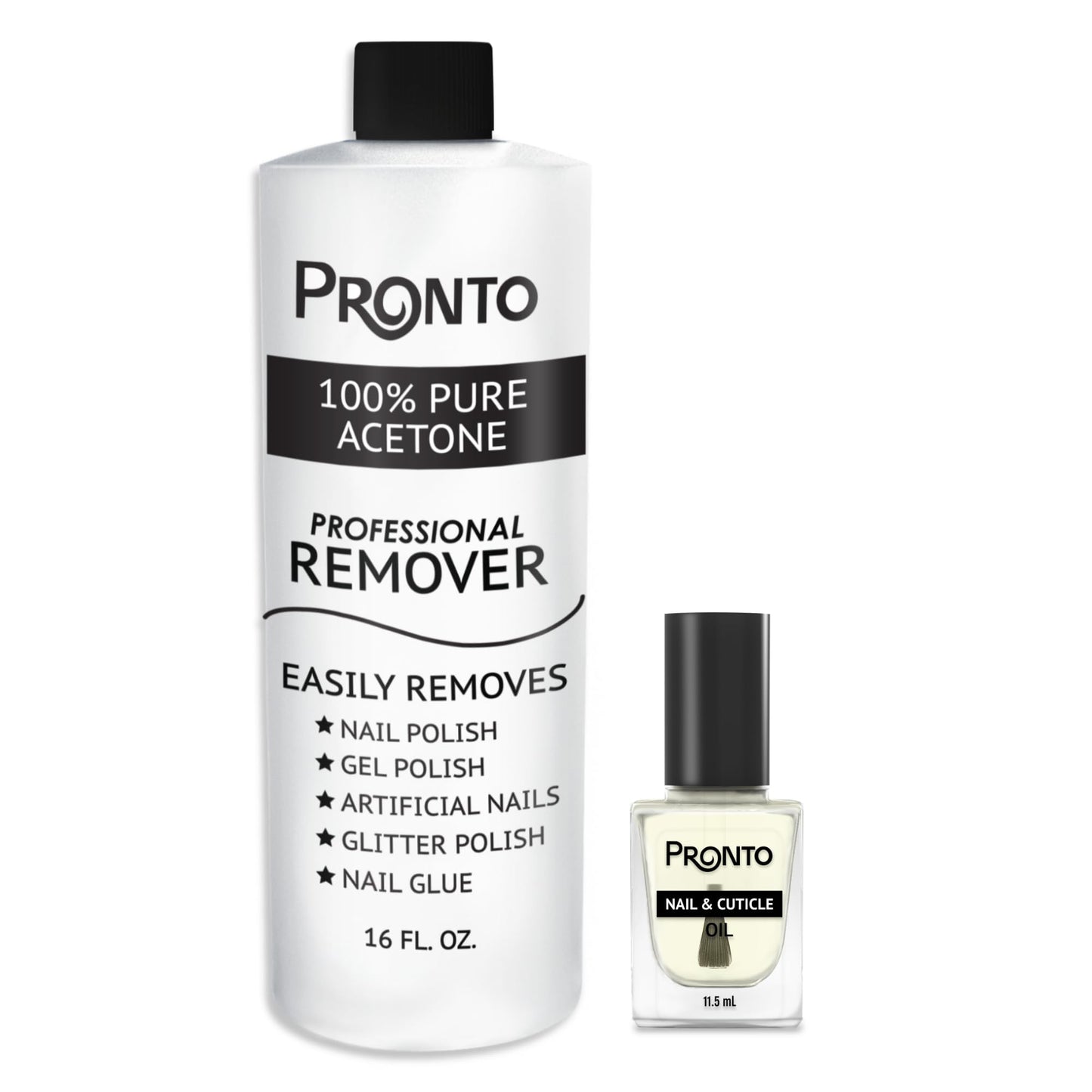Pronto 100% Pure Acetone - Quick, Professional Nail Polish Remover - For Natural, Gel, Acrylic, Sculptured Nails (8 FL. OZ.)