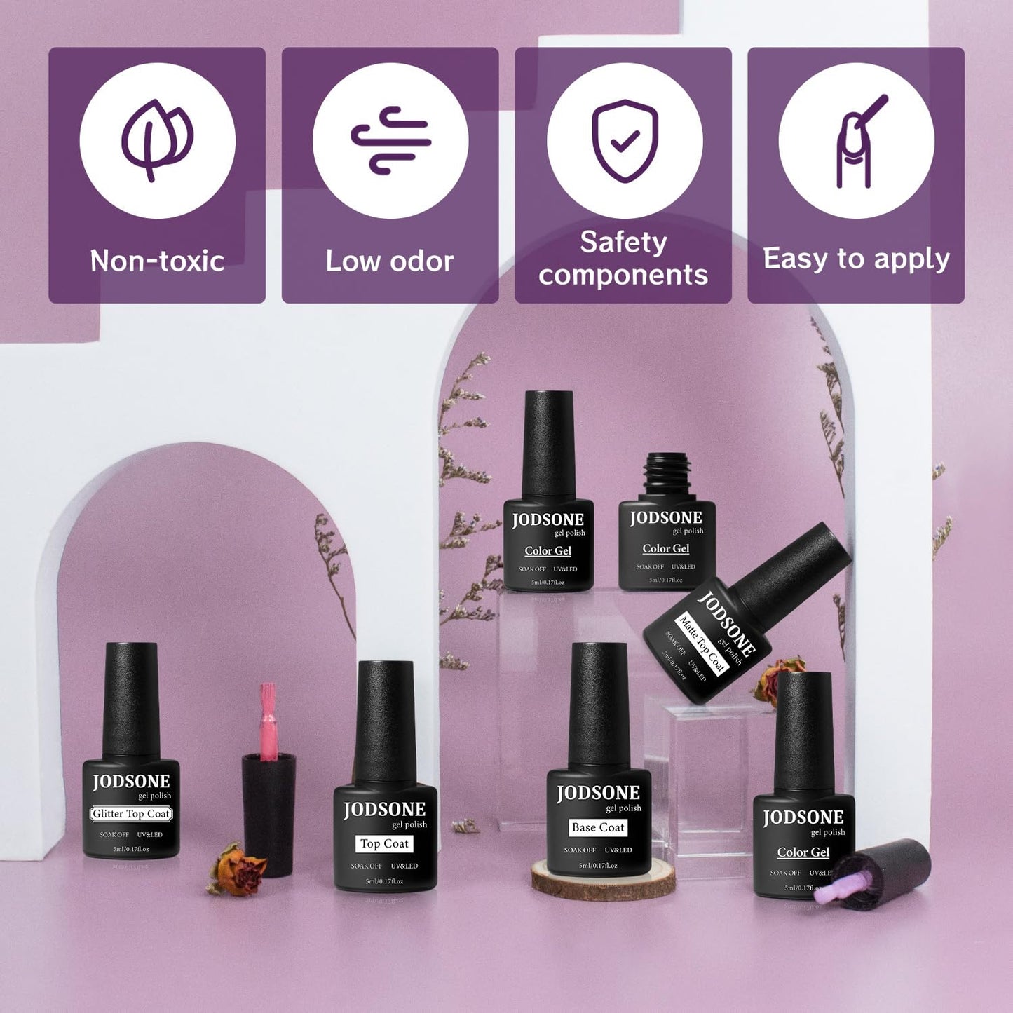 JODSONE Gel Nail Polish Kit with U V Light 32 Colors Gel Polish Nail Kit Soak Off Gel Nail Set Manicure Tools Nail Gel Kit Gifts for Women