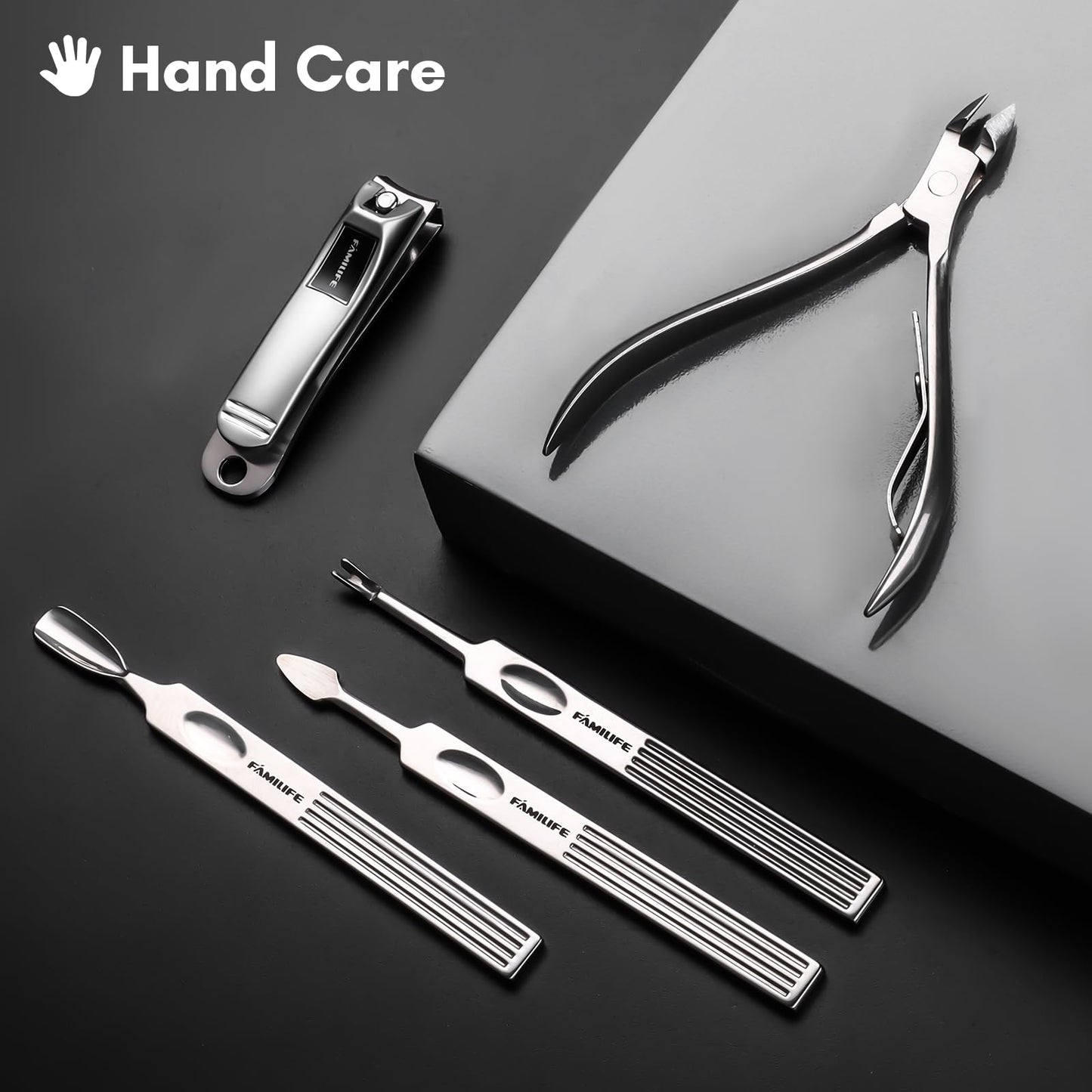 FAMILIFE Manicure Set, Nail Clippers Set Professional Manicure Kit 11 in 1 Stainless Steel Pedicure Tools Nail Kit Mens Grooming Kit with Portable Leather Travel Case Dark Violet Birthday Gifts