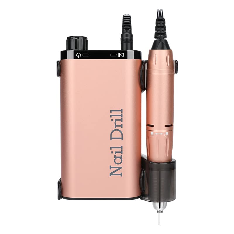 Electric Nail Drill Machine 35000RPM Portable Rechargeable Nail Drill for Acrylic Nails Gel Polishing Removing, Cordless with Bits Kit for Manicure Salon Home(Purple)