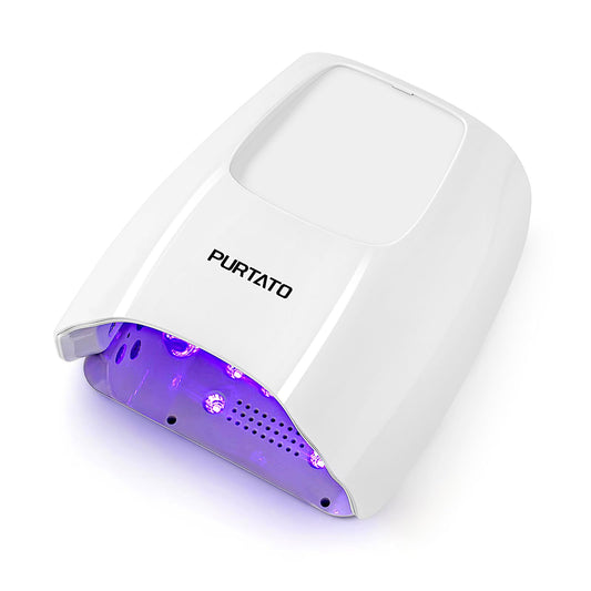 Professional Cordless Rechargeable UV LED Nail Lamp with 4 Timer Setting and 126W High Power Quick Drying Nail Dryer(White)