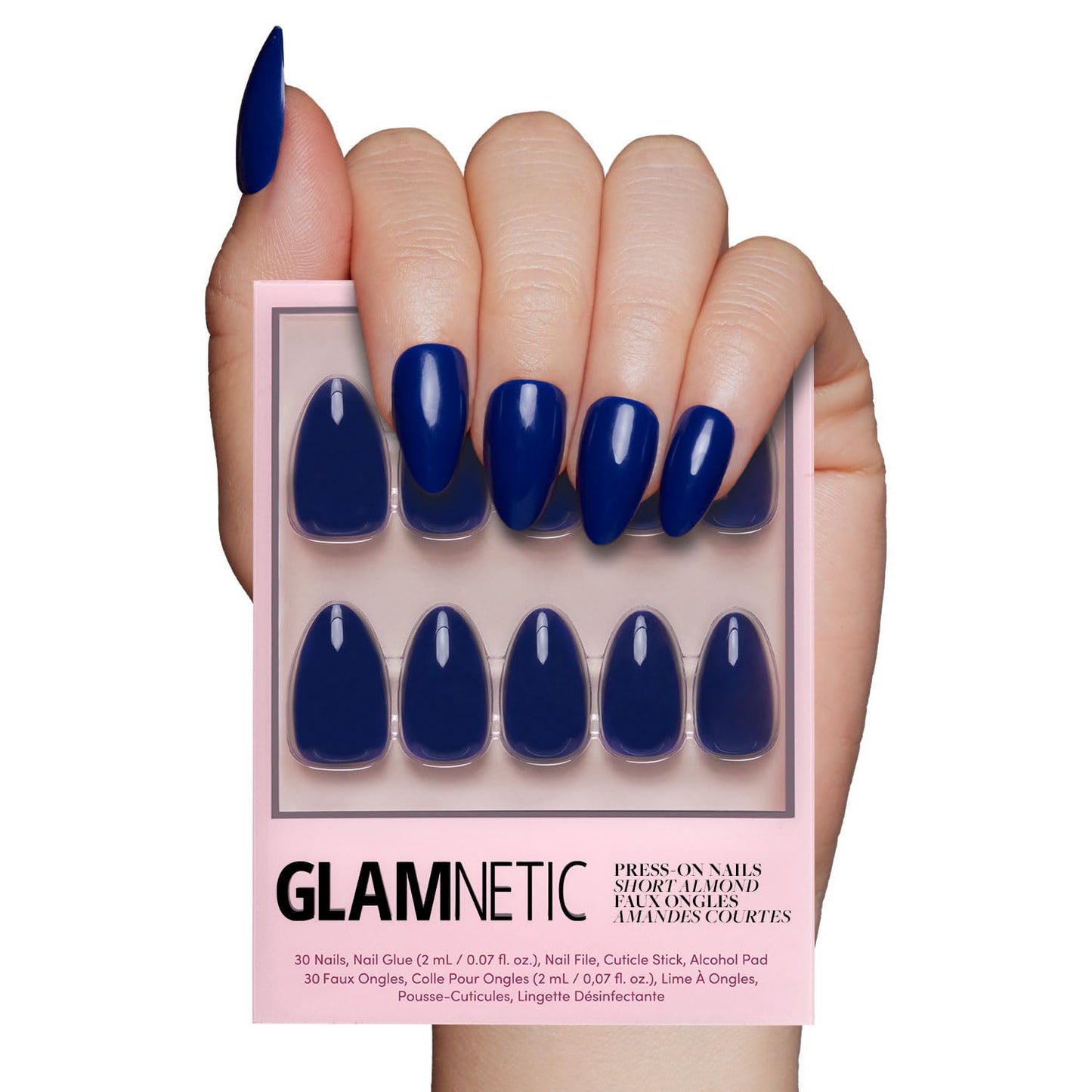 Glamnetic Press On Nails - Fall Mauve | Opaque Muted Blush Mauve Short Oval False Nails, Reusable Stick On Fake Nails with Glue | Salon Quality | 15 Sizes - 30 Nail Kit