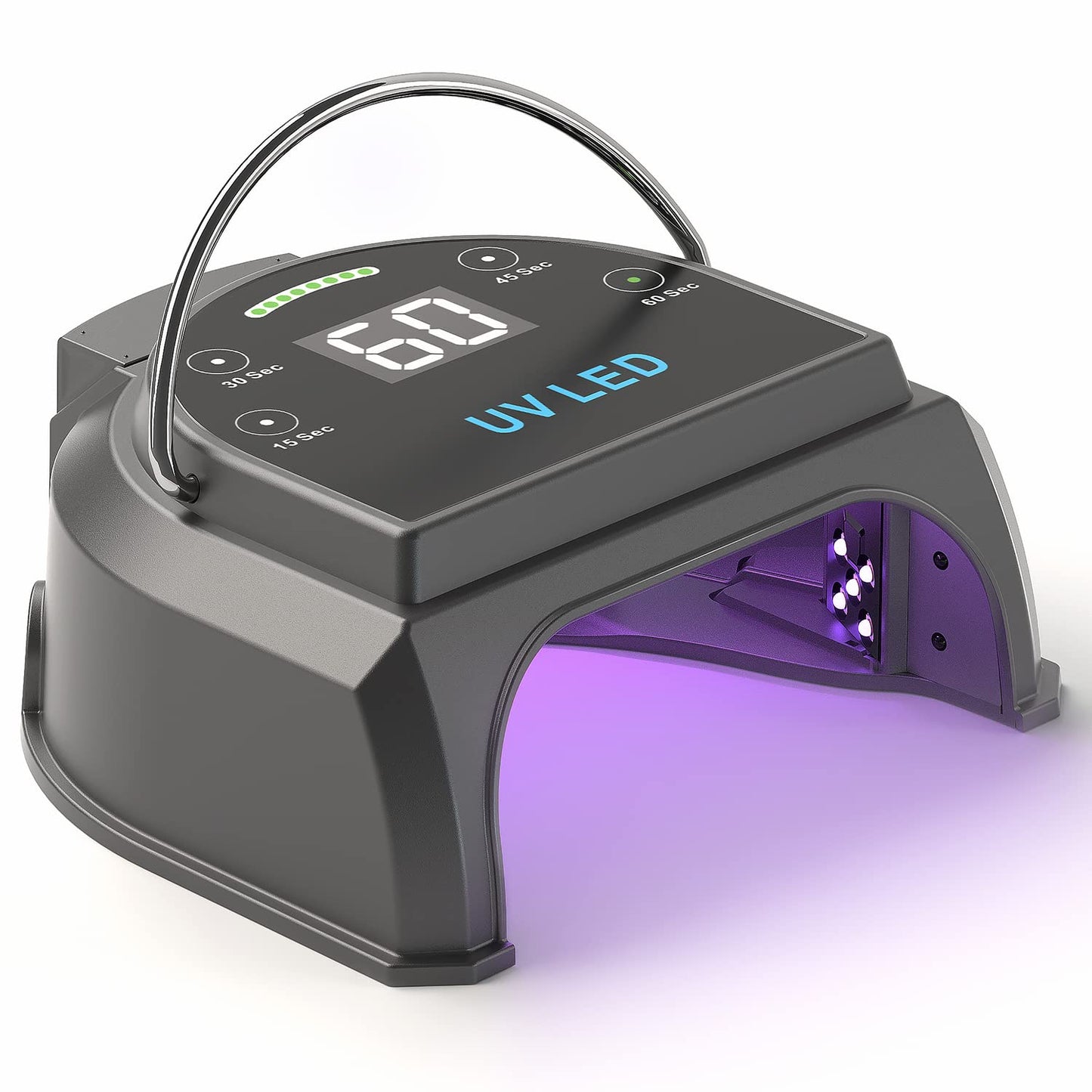 80W Professional Cordless UV LED Nail Lamp, UV Lights for Nails with 45 Beads and Rechargeable Battery, Portable LED Gel Nail Curing Dryer, Nail Polish Machine for Salon or Home, White