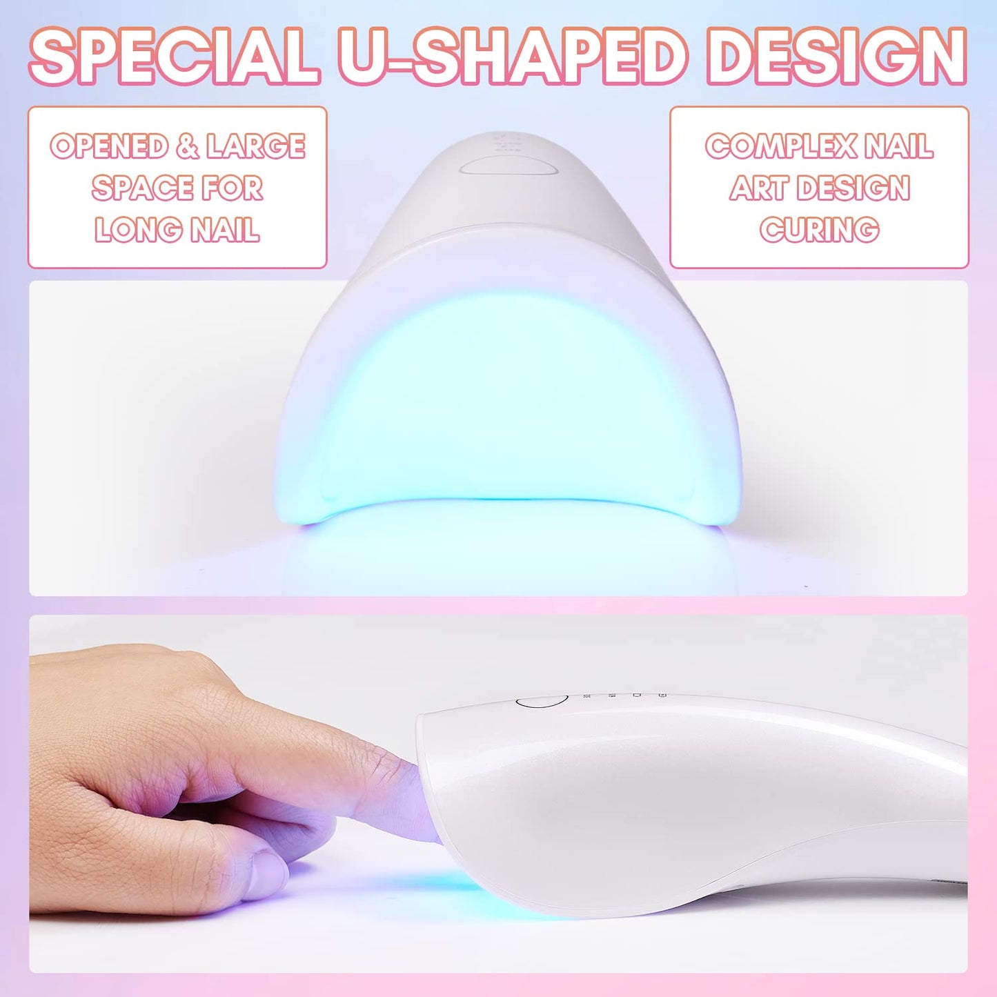 Makartt UV Nail Lamp: Mini UV Light for Gel Nails Polish Luminoza 10W Rechargeable LED Nail Light Nail Dryer with 4 Timers & Auto Sensor, Fast Curing Goosenecks UV Lamp for Home Nail DIY Manicure
