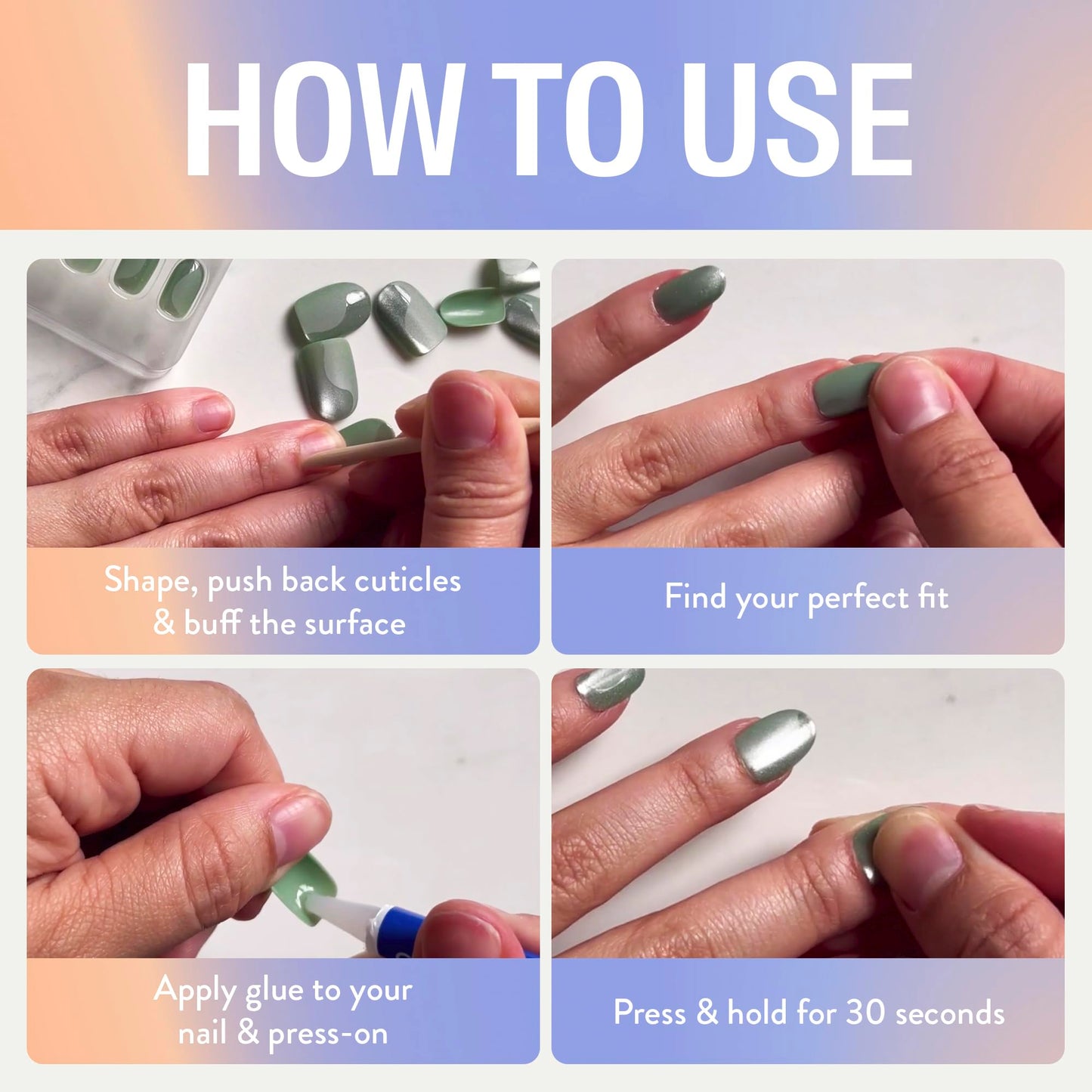 Chillhouse Chill Tips Signatures Press On Nails Kit, Going to the Barre - 24 Nail Shapes & Sizes, Dual-Sided Buffer & File, Cuticle Stick & Glue - Long-Lasting Nail Art Manicures