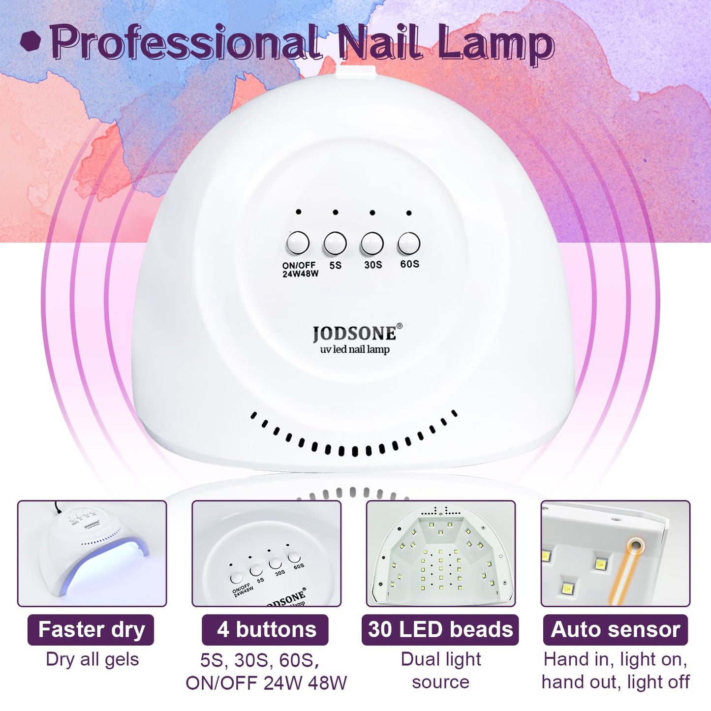 JODSONE Gel Nail Polish Kit with U V Light 32 Colors Gel Polish Nail Kit Soak Off Gel Nail Set Manicure Tools Nail Gel Kit Gifts for Women