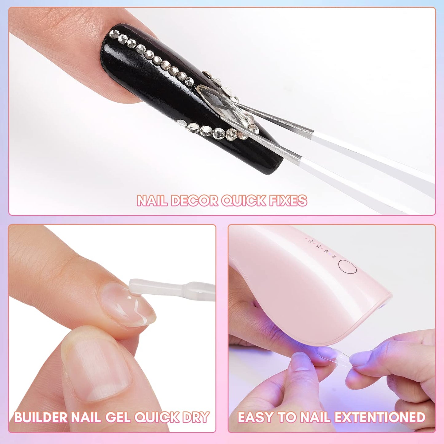 Makartt UV Nail Lamp: Mini UV Light for Gel Nails Polish Luminoza 10W Rechargeable LED Nail Light Nail Dryer with 4 Timers & Auto Sensor, Fast Curing Goosenecks UV Lamp for Home Nail DIY Manicure