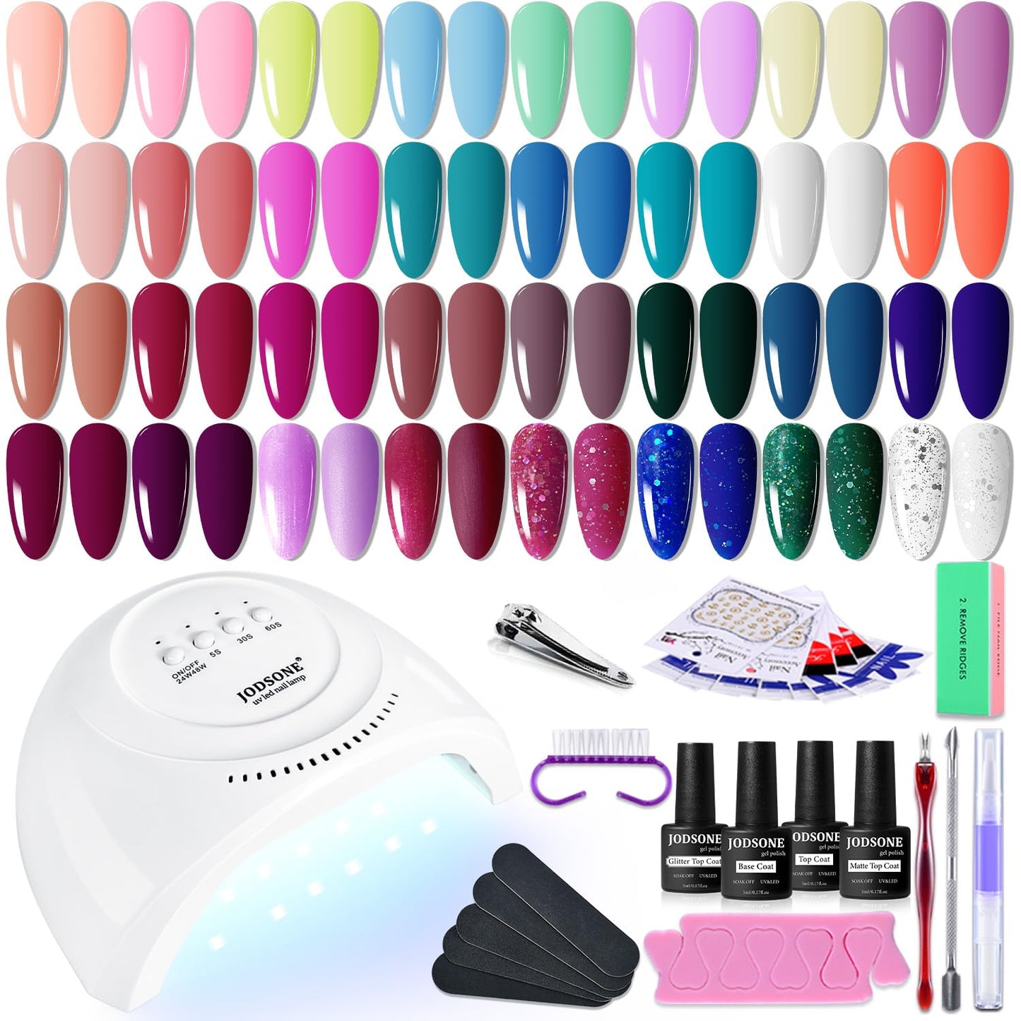 JODSONE Gel Nail Polish Kit with U V Light 32 Colors Gel Polish Nail Kit Soak Off Gel Nail Set Manicure Tools Nail Gel Kit Gifts for Women