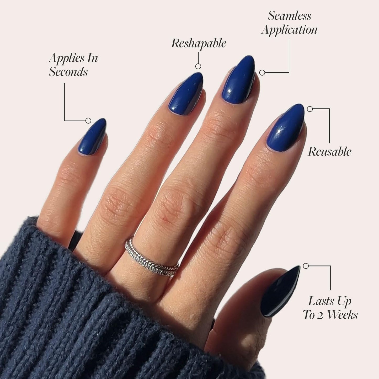 Glamnetic Press On Nails - Fall Mauve | Opaque Muted Blush Mauve Short Oval False Nails, Reusable Stick On Fake Nails with Glue | Salon Quality | 15 Sizes - 30 Nail Kit