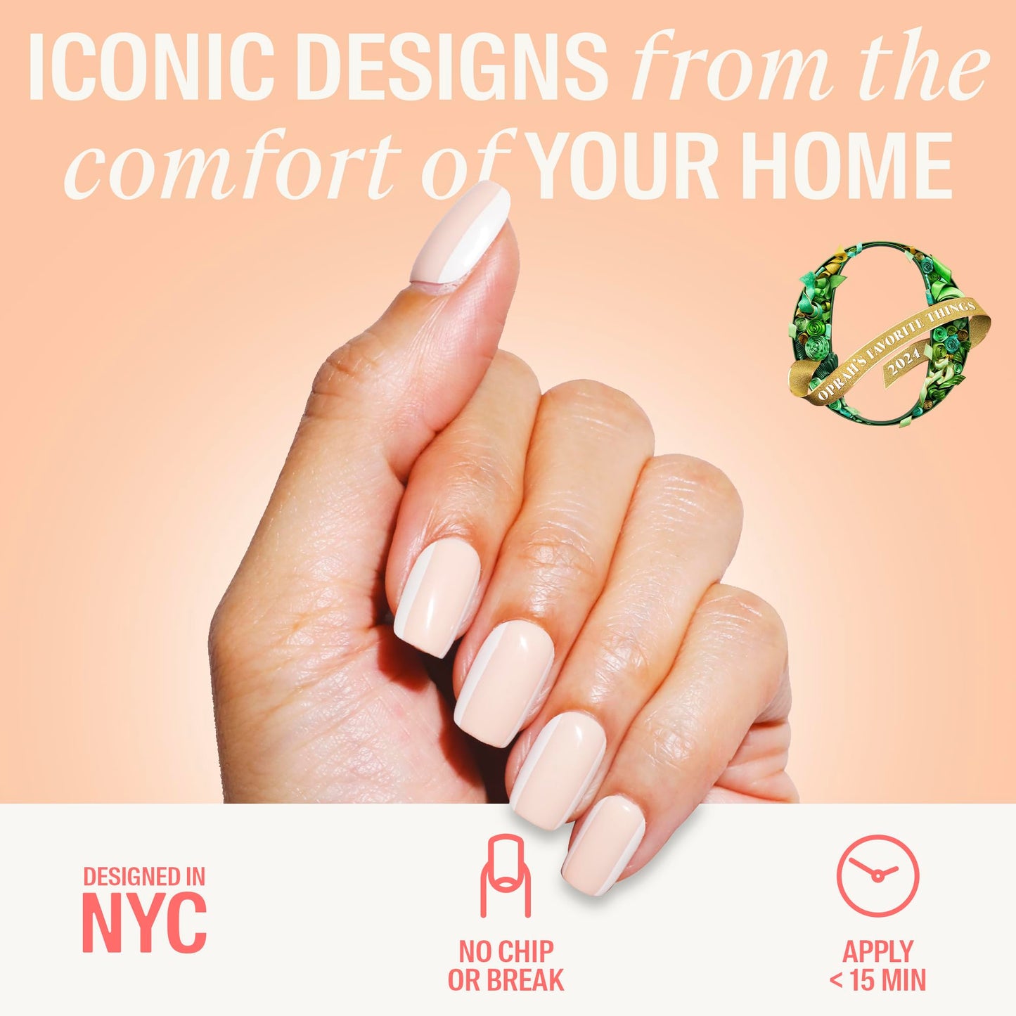 Chillhouse Chill Tips Signatures Press On Nails Kit, Going to the Barre - 24 Nail Shapes & Sizes, Dual-Sided Buffer & File, Cuticle Stick & Glue - Long-Lasting Nail Art Manicures