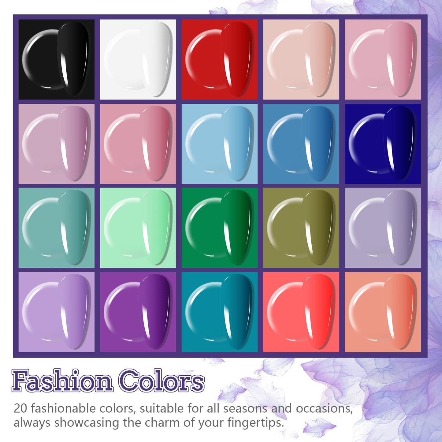 JODSONE Gel Nail Polish Kit with U V Light 32 Colors Gel Polish Nail Kit Soak Off Gel Nail Set Manicure Tools Nail Gel Kit Gifts for Women