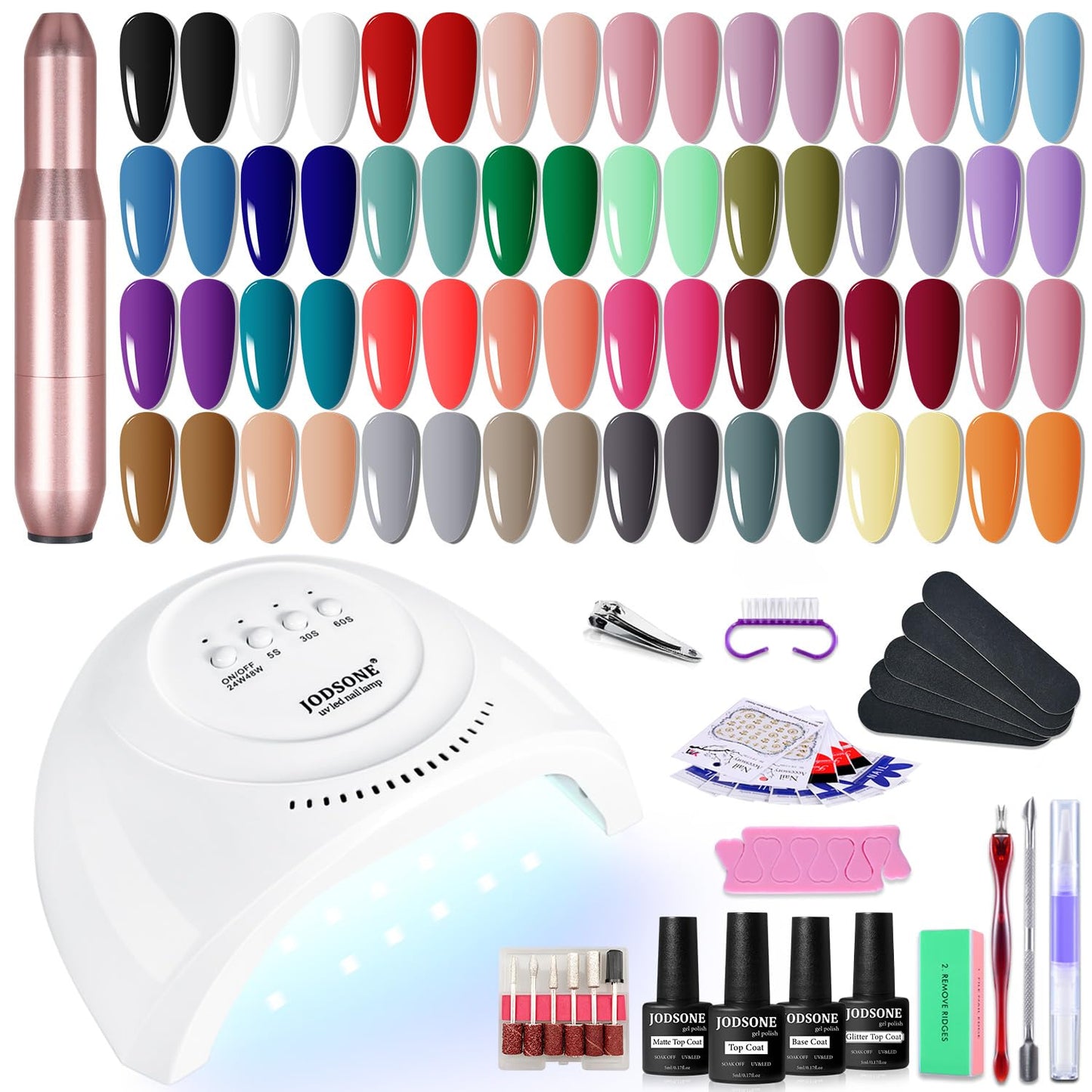 JODSONE Gel Nail Polish Kit with U V Light 32 Colors Gel Polish Nail Kit Soak Off Gel Nail Set Manicure Tools Nail Gel Kit Gifts for Women