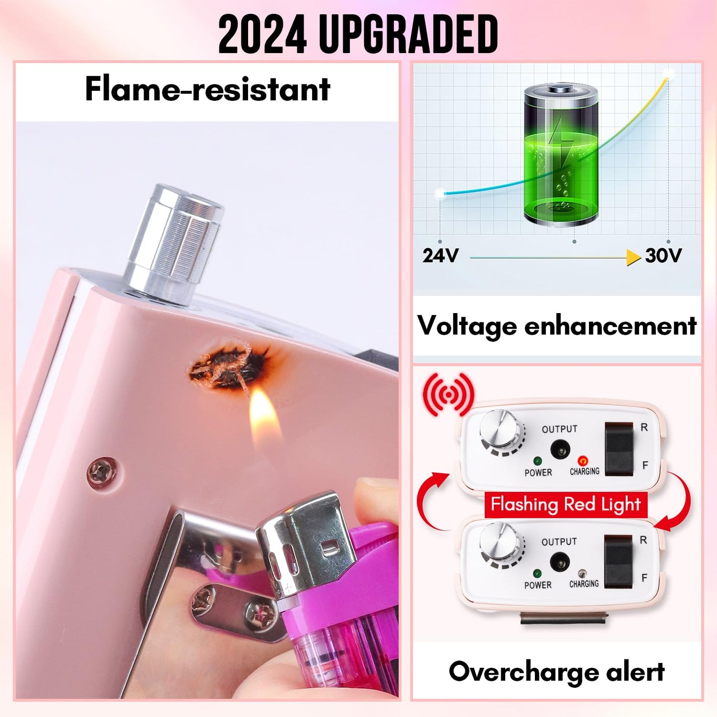 Makartt Professional Nail Drill, Nouvella 35000RPM Electric Nail Filer Machine With Coreless Motor for Acrylic Gel Nail，Rechargeable Efile With Nail Drill Bit Set, Manicure Salon Home DIY Use, Pink