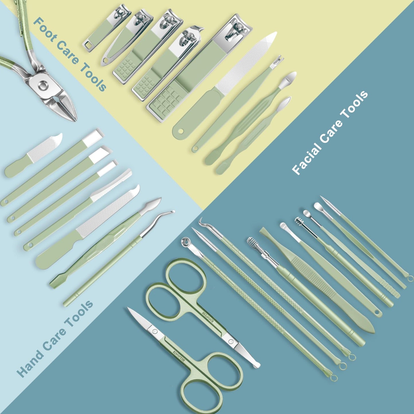 Manicure Set Personal Care Mens Grooming Kit, 30 In 1 Professional Manicure Kit Pedicure Kit, Nail Clippers for Men and Beauty Tool Portable Set, with Luxurious Travel Case (Black)