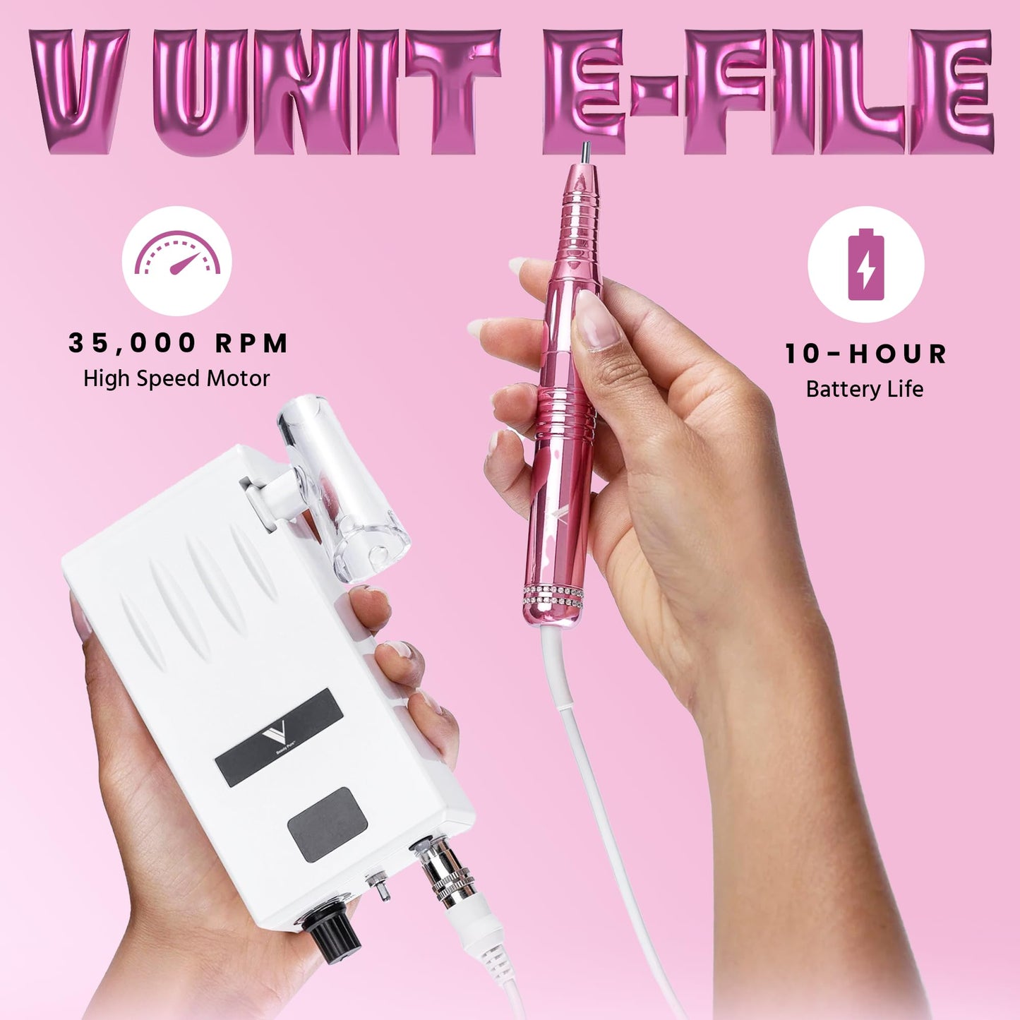 5-In-1 Professional Nail Drill Bits (Medium) - Electric Nail Drill Kit for Manicure, Pedicure & 3D Art - Portable EFile Nail Tech Drill Bits for Nail Technicians, Salon & Home DIY