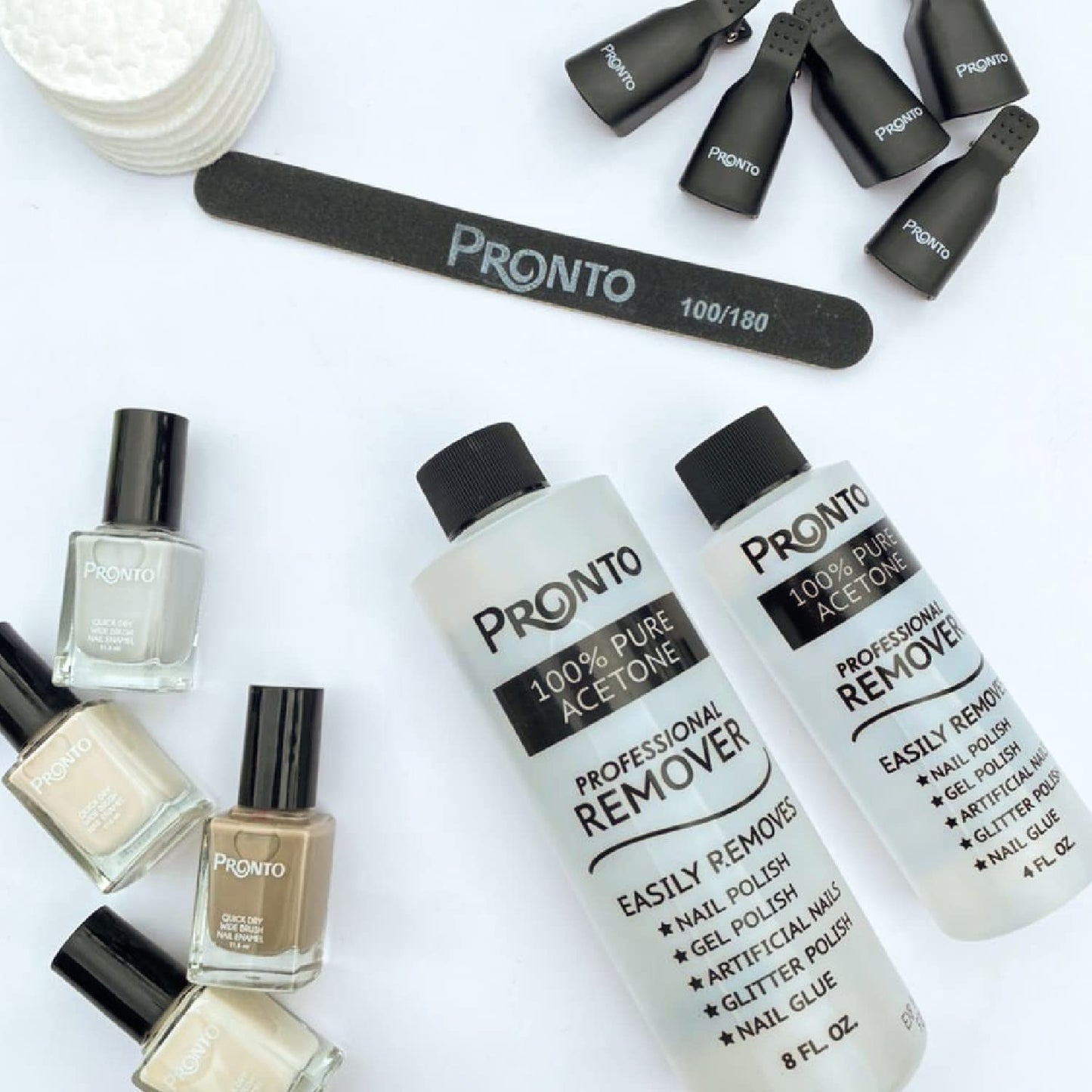 Pronto 100% Pure Acetone - Quick, Professional Nail Polish Remover - For Natural, Gel, Acrylic, Sculptured Nails (8 FL. OZ.)
