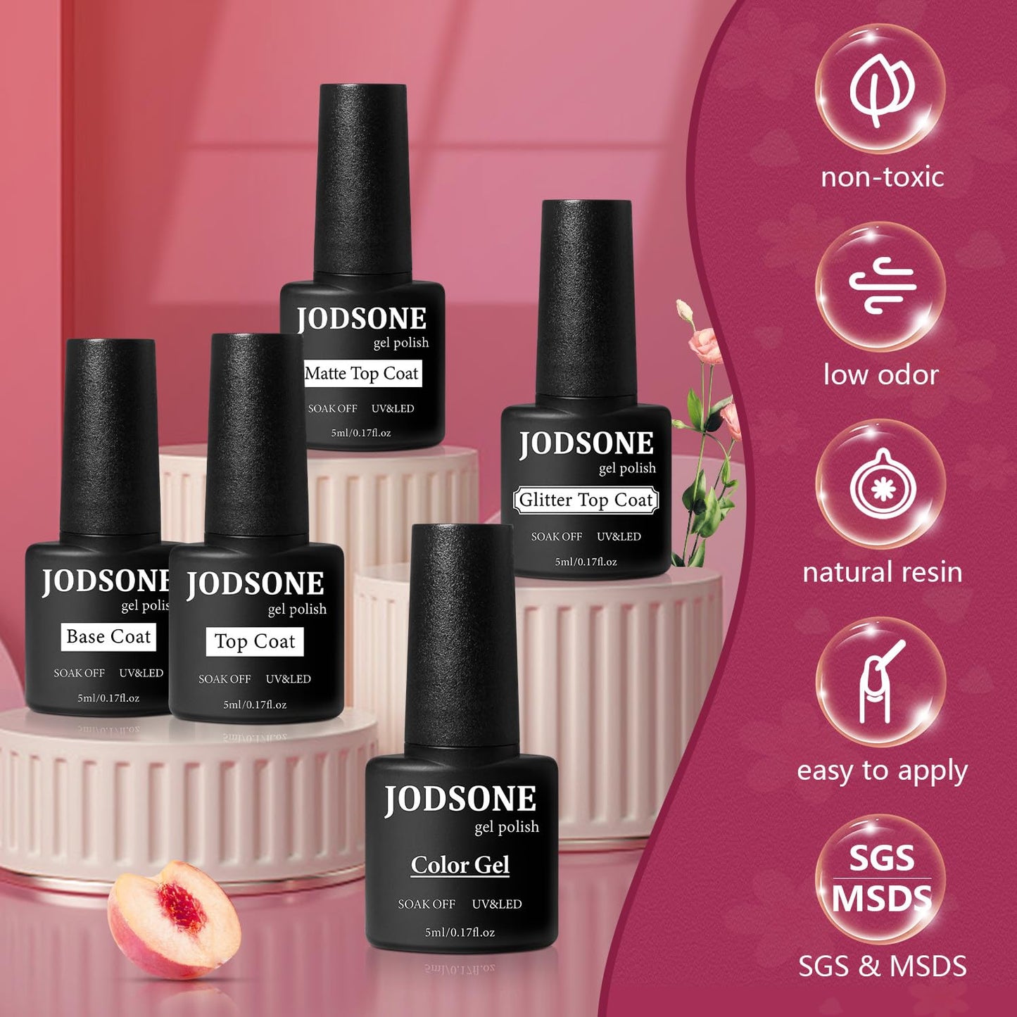 JODSONE Gel Nail Polish Kit with U V Light 32 Colors Gel Polish Nail Kit Soak Off Gel Nail Set Manicure Tools Nail Gel Kit Gifts for Women