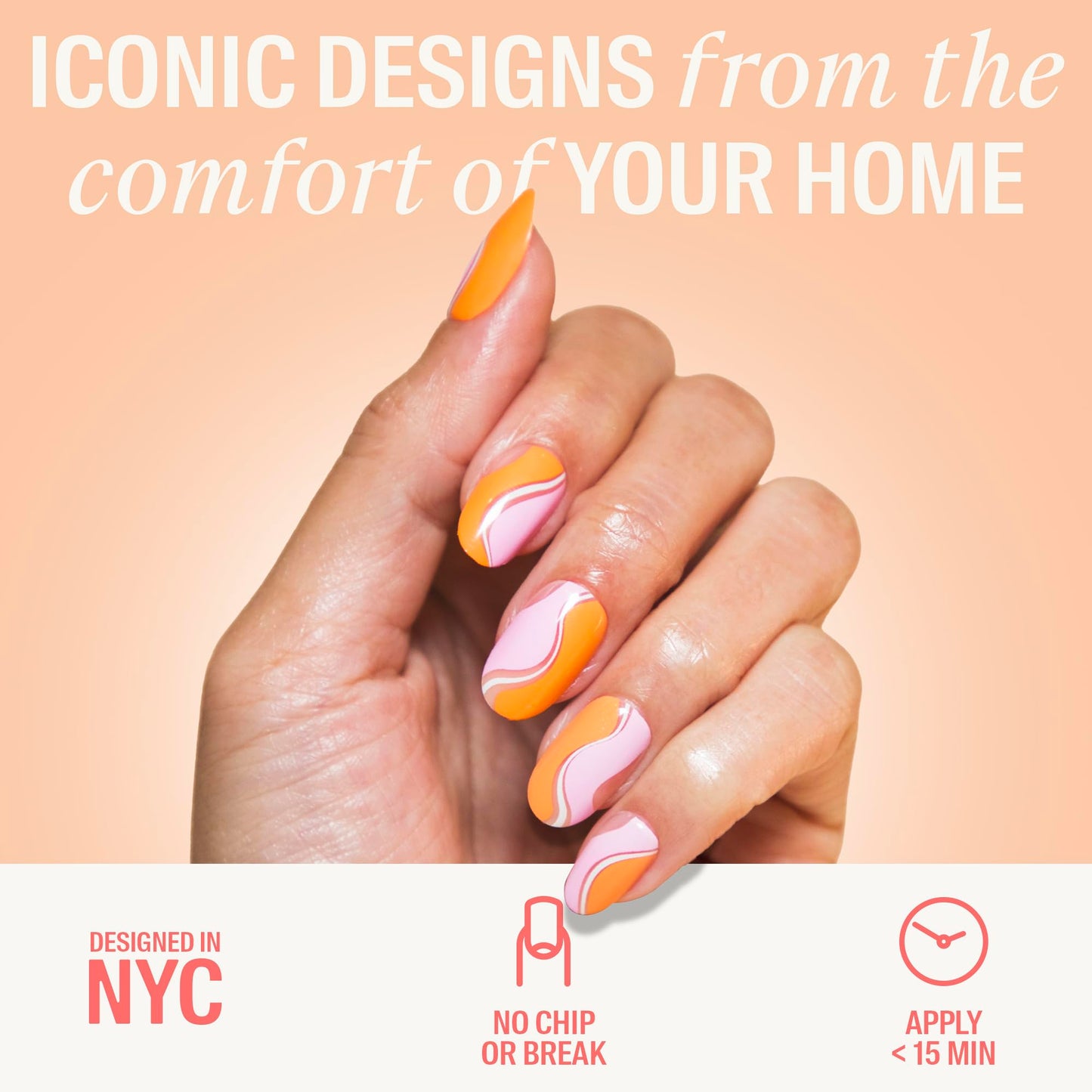 Chillhouse Chill Tips Signatures Press On Nails Kit, Going to the Barre - 24 Nail Shapes & Sizes, Dual-Sided Buffer & File, Cuticle Stick & Glue - Long-Lasting Nail Art Manicures