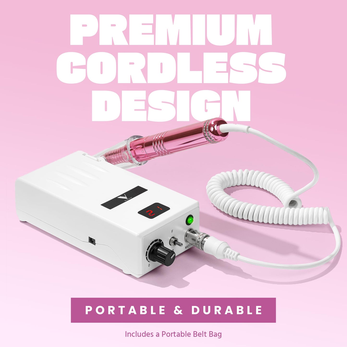 5-In-1 Professional Nail Drill Bits (Medium) - Electric Nail Drill Kit for Manicure, Pedicure & 3D Art - Portable EFile Nail Tech Drill Bits for Nail Technicians, Salon & Home DIY