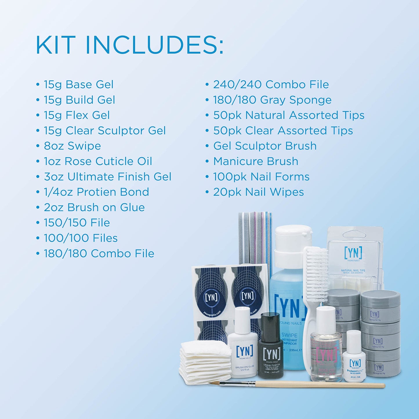 Young Nails Professional Kits & Accessories for Home Nail Kit, Starter Kit, Beginners, and/or Nail Professionals