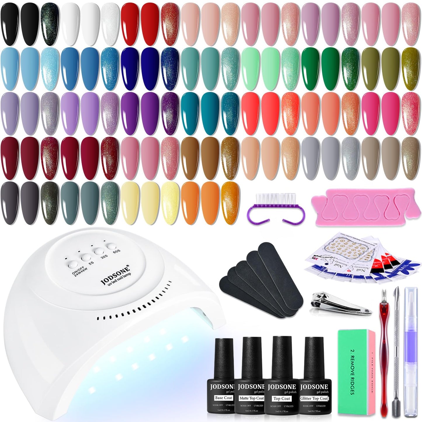 JODSONE Gel Nail Polish Kit with U V Light 32 Colors Gel Polish Nail Kit Soak Off Gel Nail Set Manicure Tools Nail Gel Kit Gifts for Women