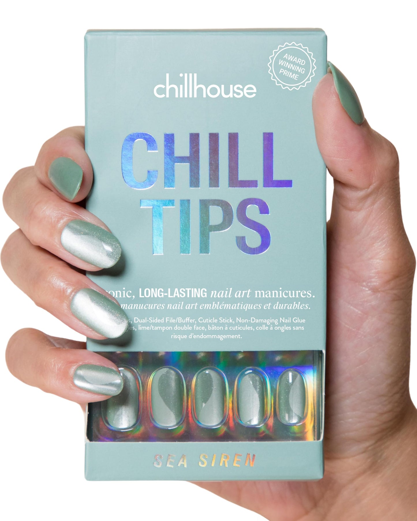Chillhouse Chill Tips Signatures Press On Nails Kit, Going to the Barre - 24 Nail Shapes & Sizes, Dual-Sided Buffer & File, Cuticle Stick & Glue - Long-Lasting Nail Art Manicures