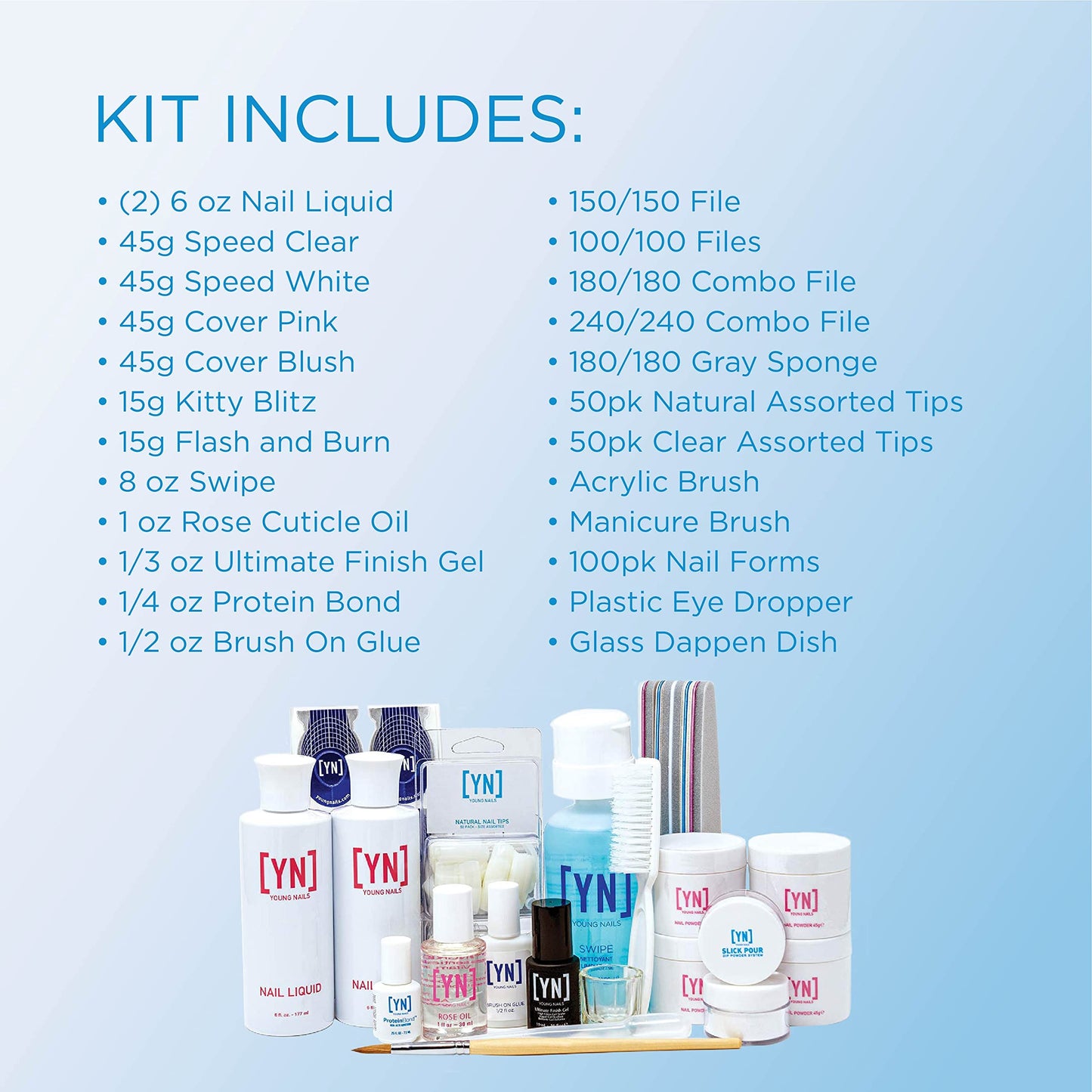 Young Nails Professional Kits & Accessories for Home Nail Kit, Starter Kit, Beginners, and/or Nail Professionals