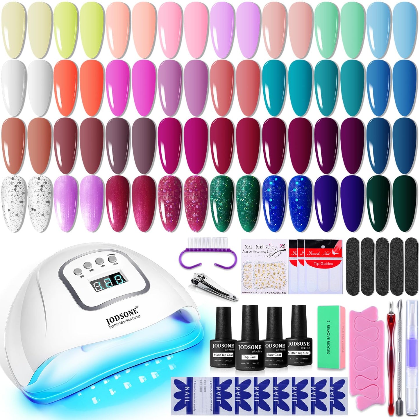 JODSONE Gel Nail Polish Kit with U V Light 32 Colors Gel Polish Nail Kit Soak Off Gel Nail Set Manicure Tools Nail Gel Kit Gifts for Women