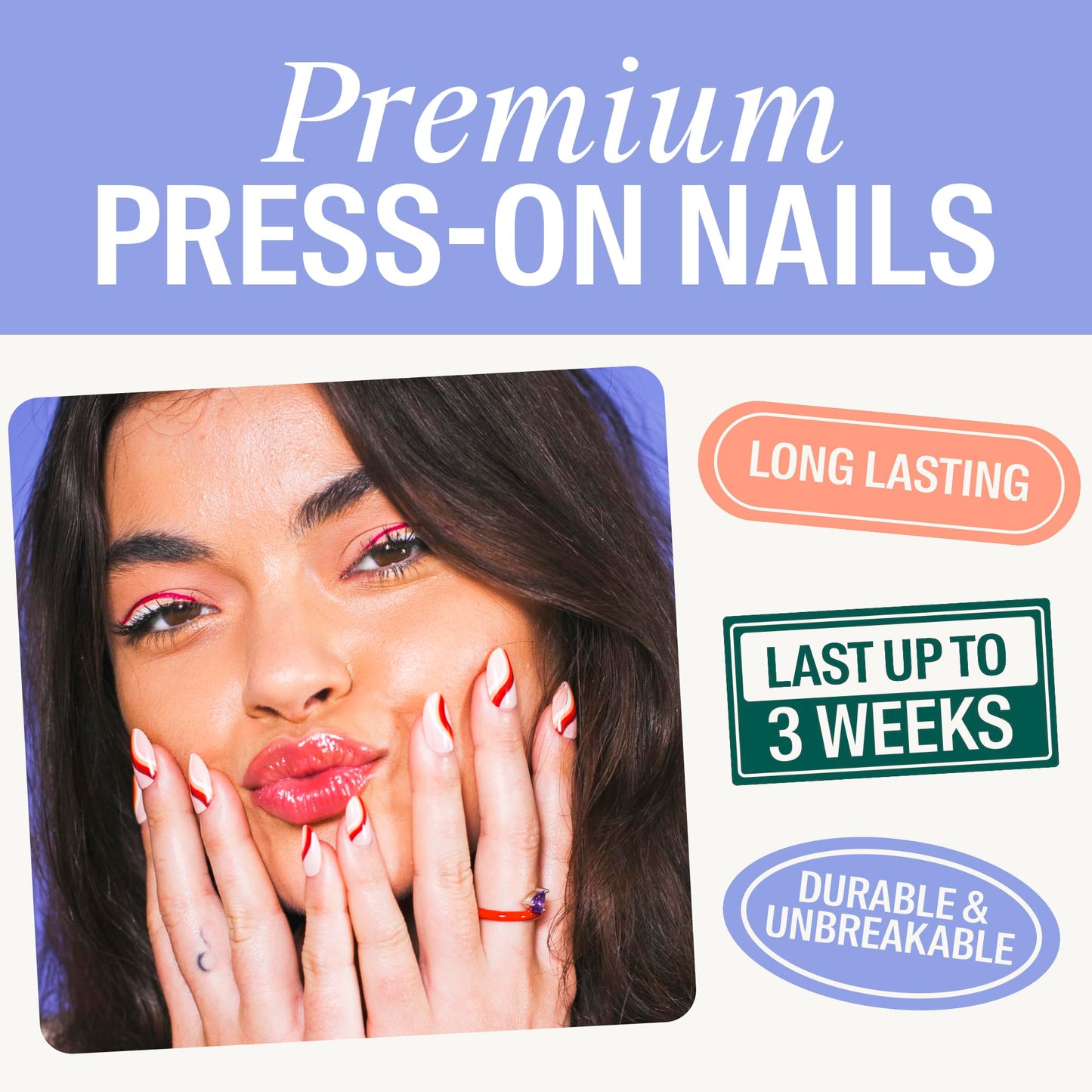 Chillhouse Chill Tips Signatures Press On Nails Kit, Going to the Barre - 24 Nail Shapes & Sizes, Dual-Sided Buffer & File, Cuticle Stick & Glue - Long-Lasting Nail Art Manicures