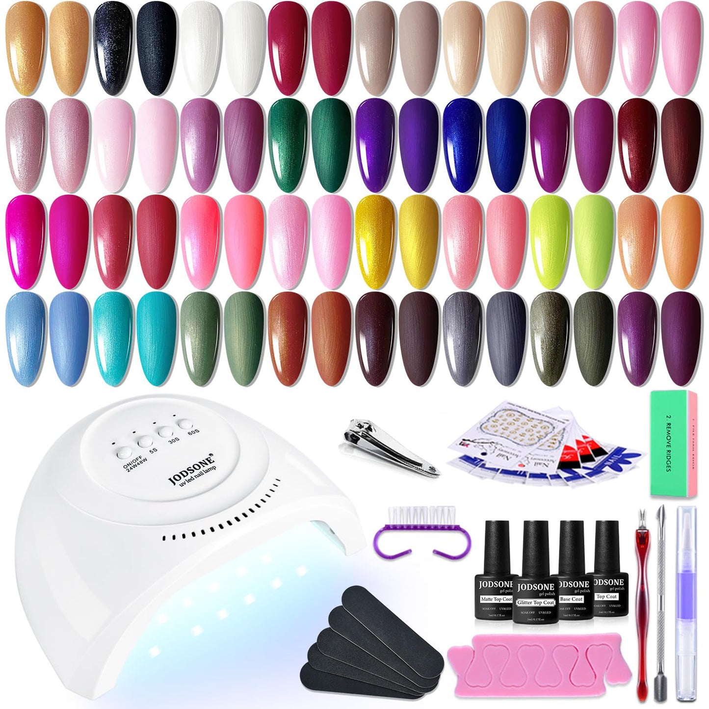 JODSONE Gel Nail Polish Kit with U V Light 32 Colors Gel Polish Nail Kit Soak Off Gel Nail Set Manicure Tools Nail Gel Kit Gifts for Women